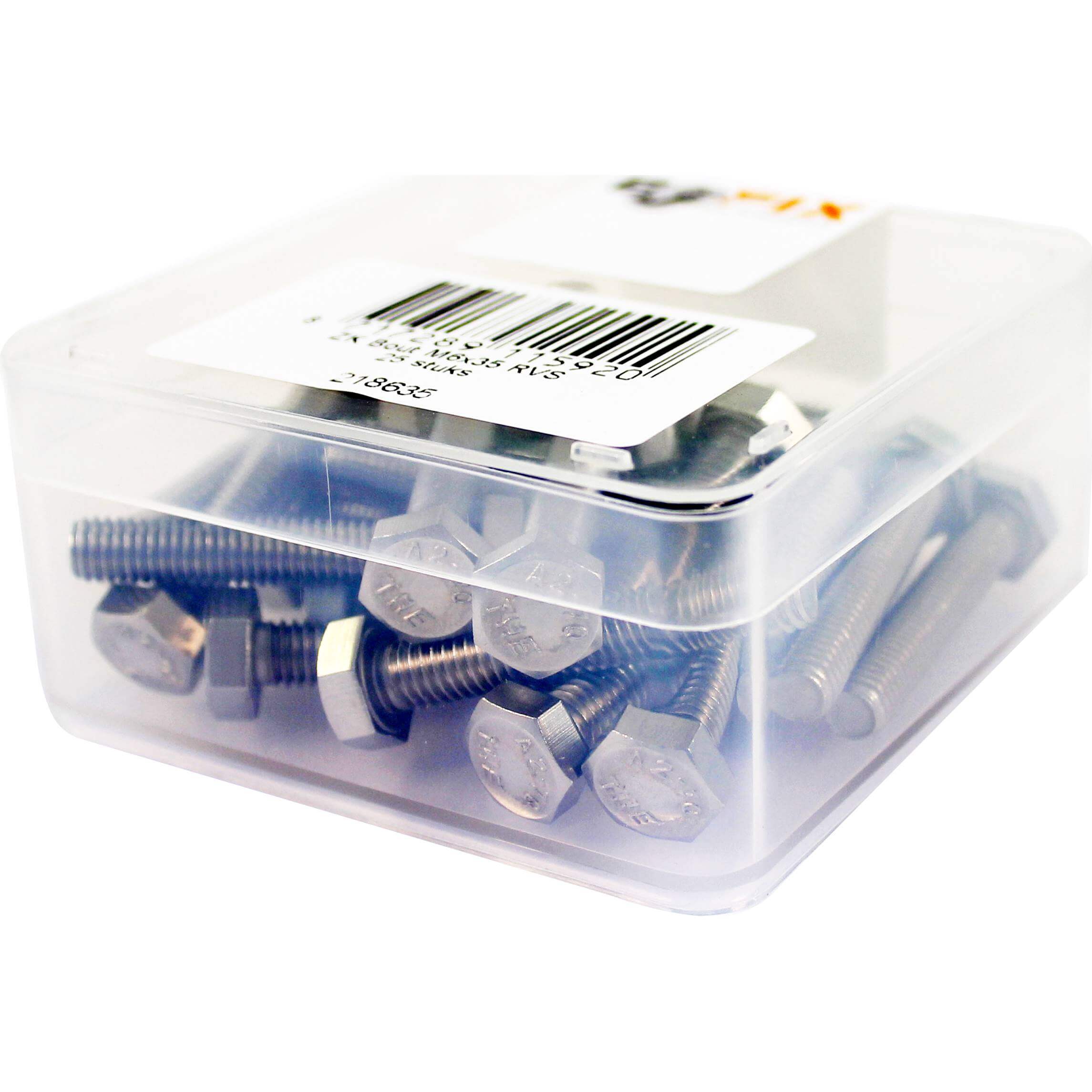 Bofix doos bout zeskante kop M6x35 RVS (25 stuks)