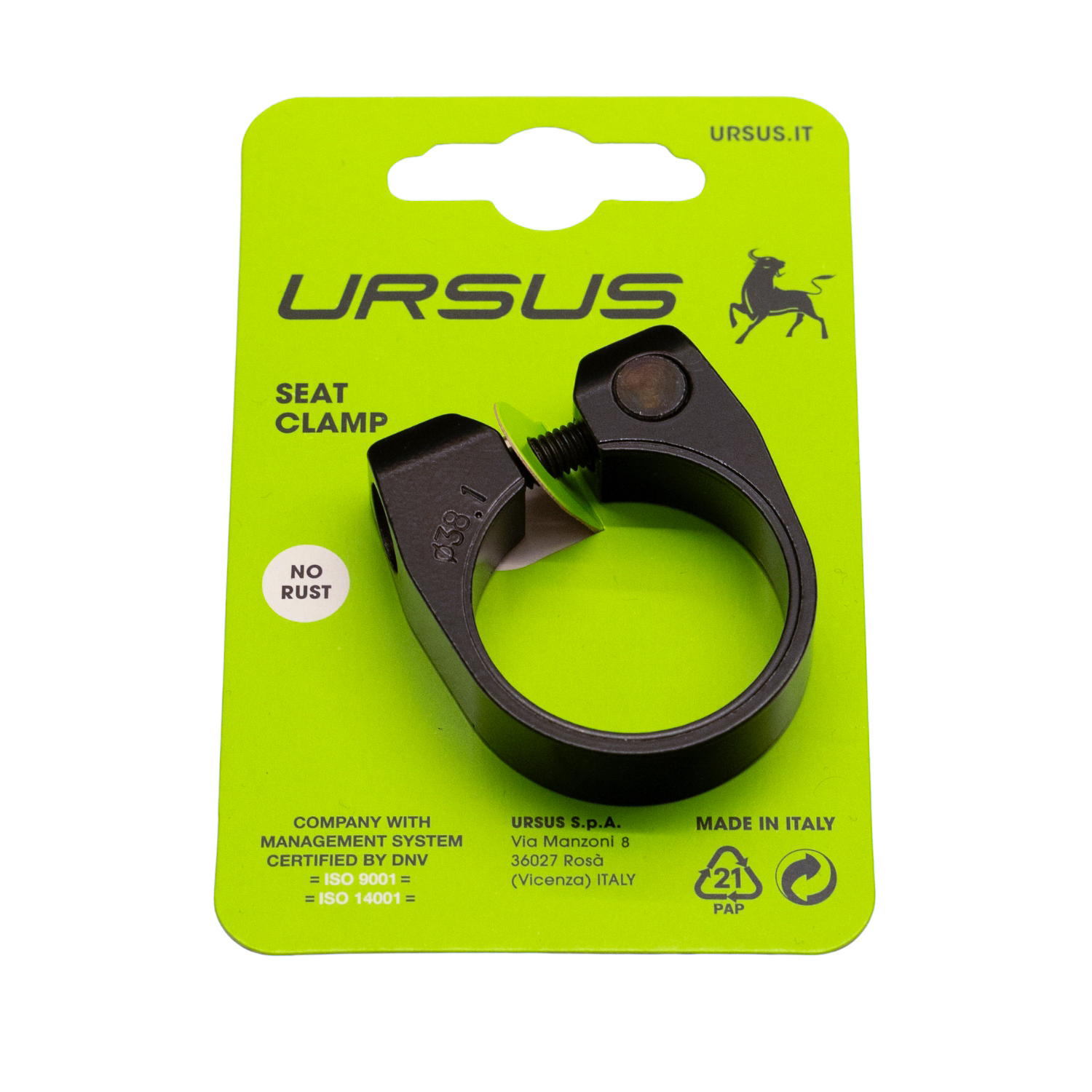Ursus zadelpenklem 38.1 alu zwart