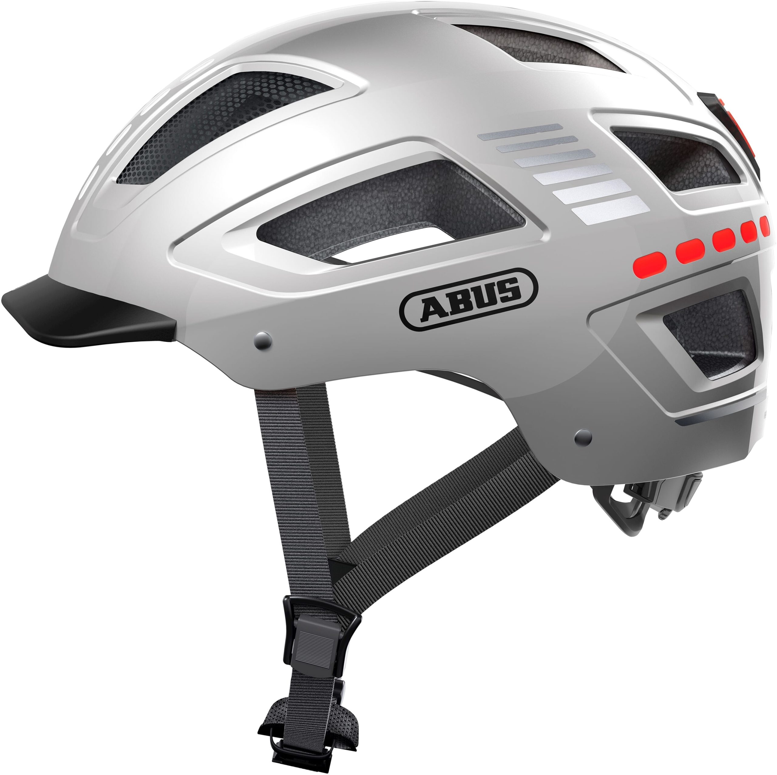 Abus helm Hyban 2.0 LED signal silver