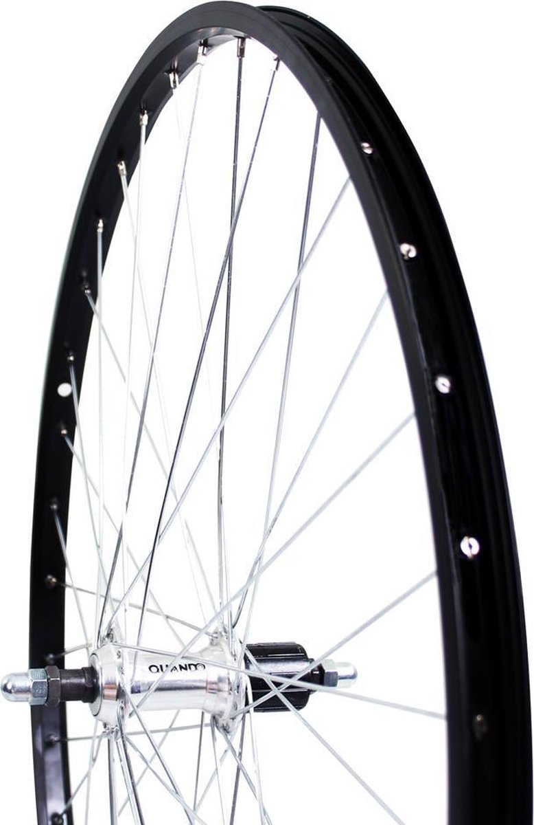 Roland achterwiel 28 vast cass 7v Alu AS26 zwart zink spk