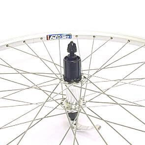 Roland achterwiel 28 uitval cass 8/9v ZAC19 zilver RVS spk