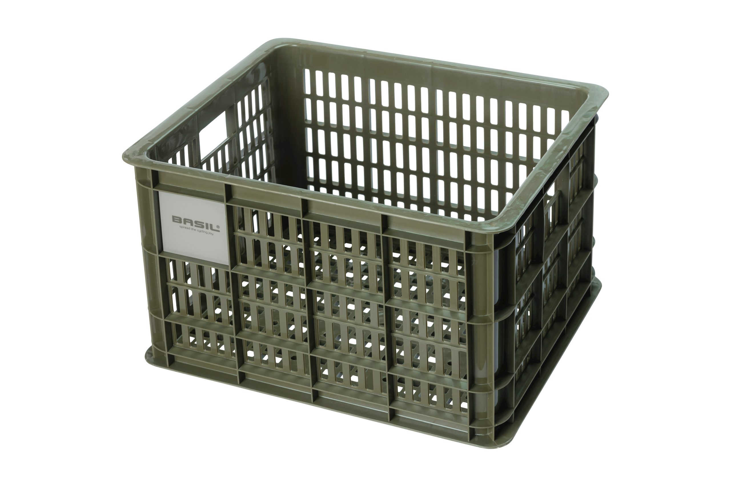 Basil fietskrat M moss green 29.5L recycled