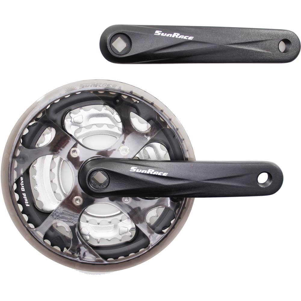 Sunrace crankstel  M300 48/38/28 zwart