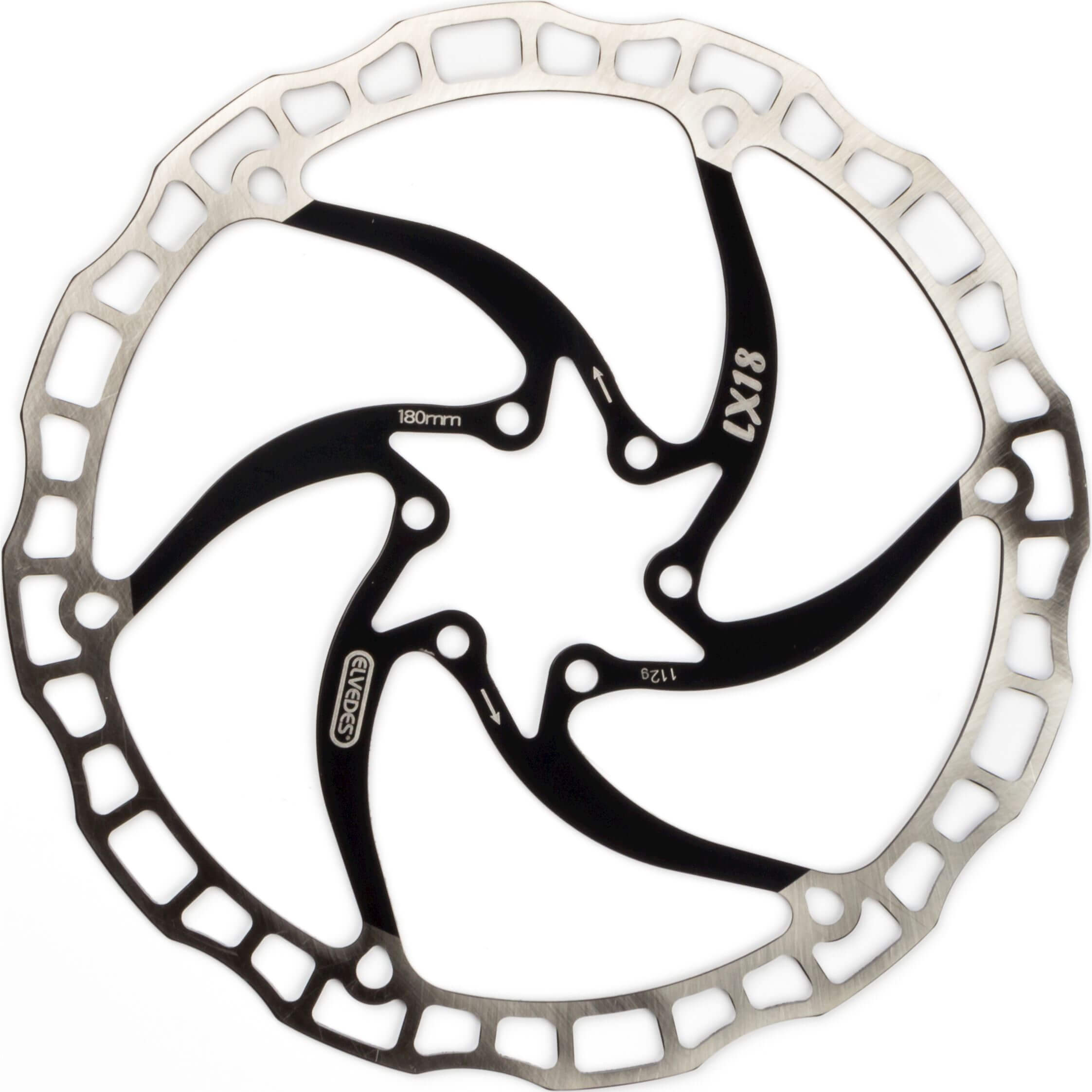 Elvedes remschijf 180mm LX One Piece zesgats 1.8mm zwart
