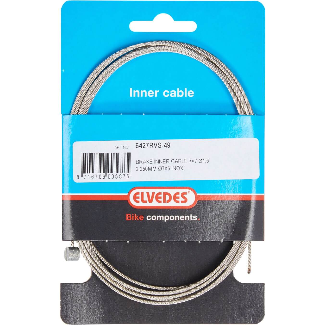 Elvedes rem binnenkabel rvs 49dr nippel 7x6
