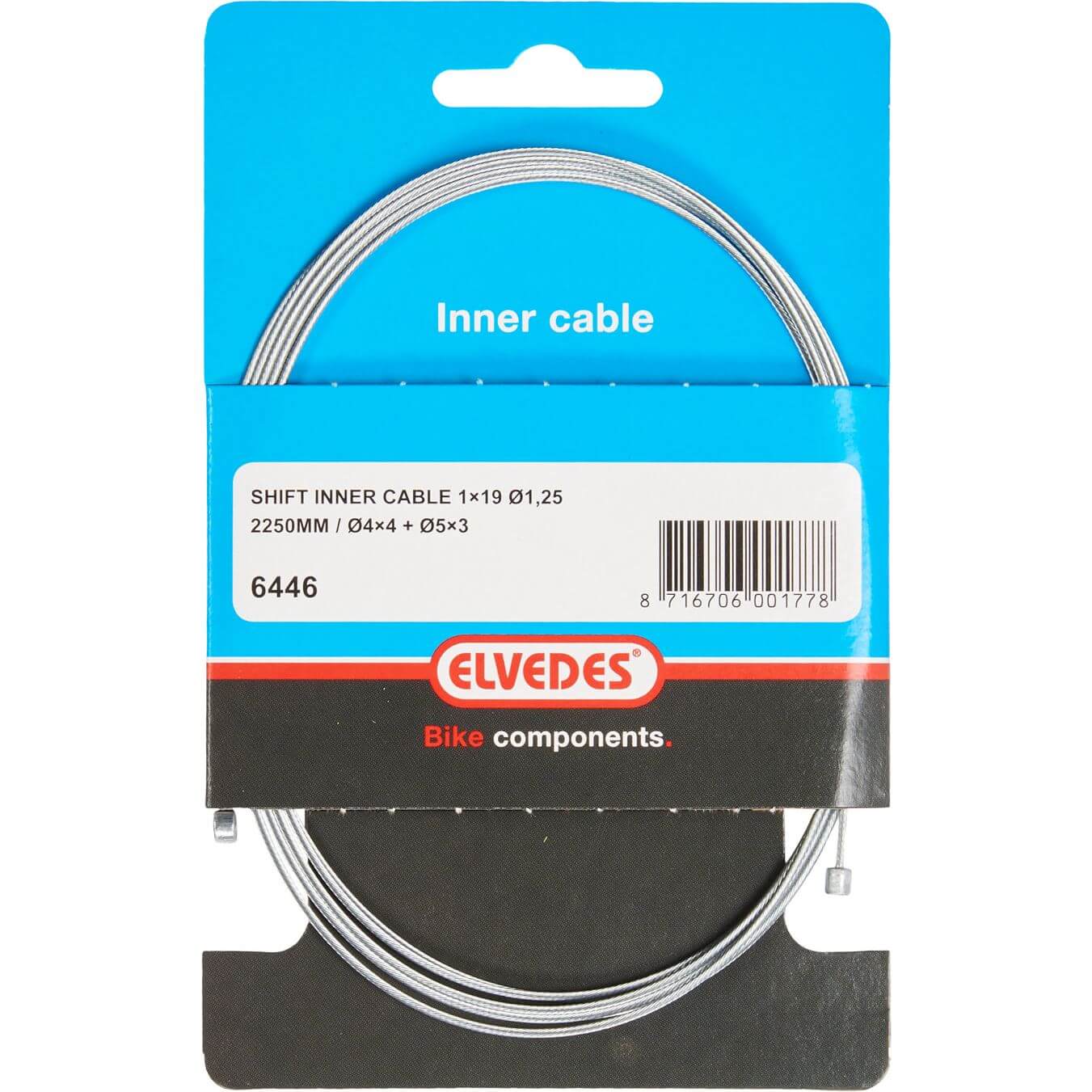 Elvedes schakel binnenkabel 2 nippels 4x4 en 5x3 6446
