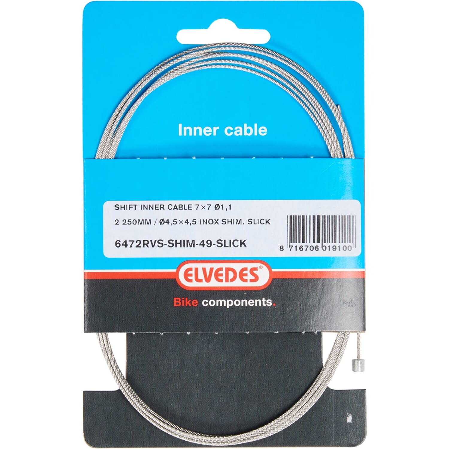 Elvedes schakel binnenkabel rvs 49 draads nippel 4.5x4.5