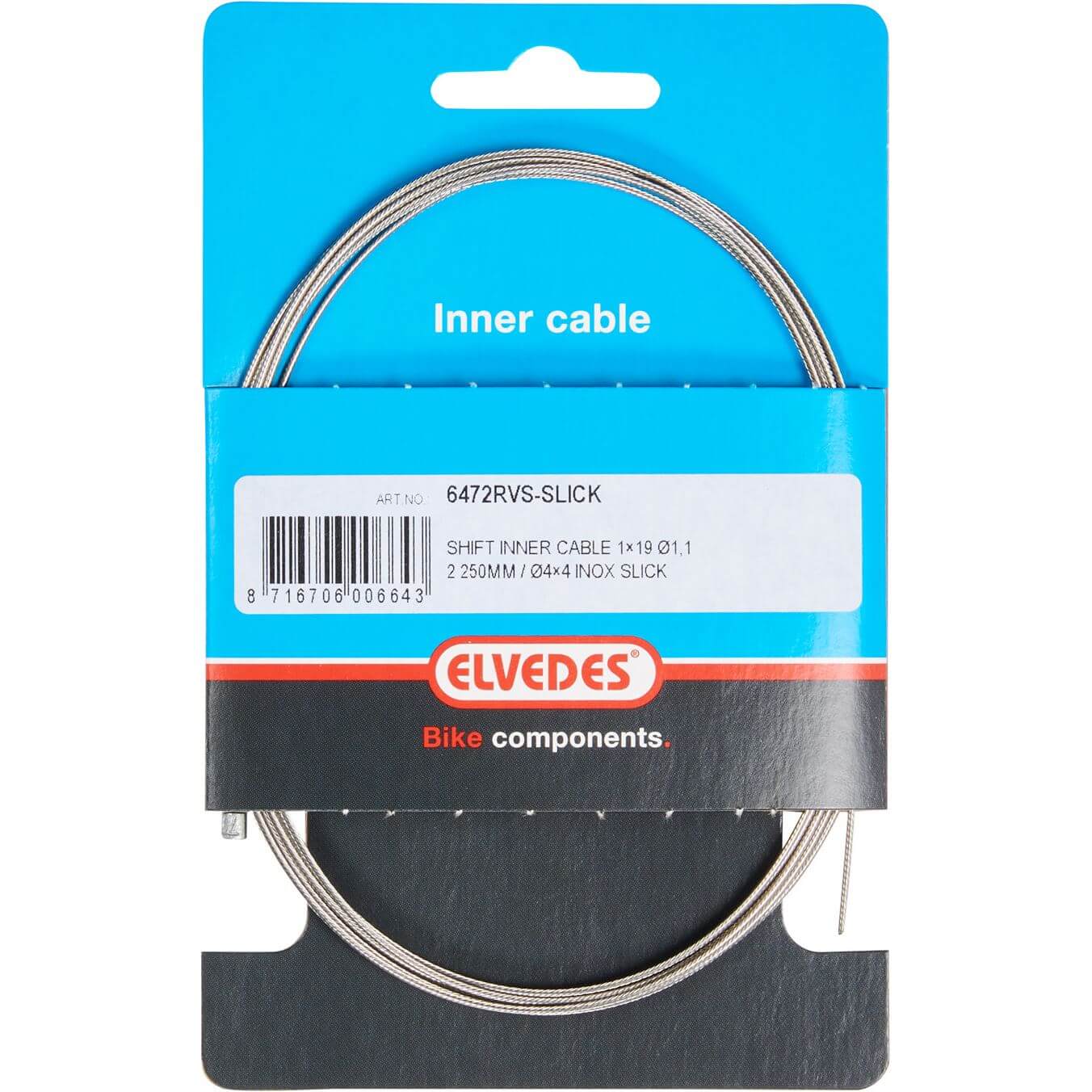 Elvedes schakel binnenkabel rvs Slick nippel 4x4