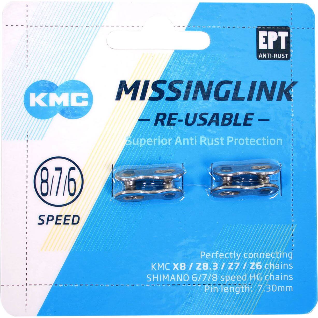 KMC missingLink 7/8R EPT silver 7,3mm op kaart (2)