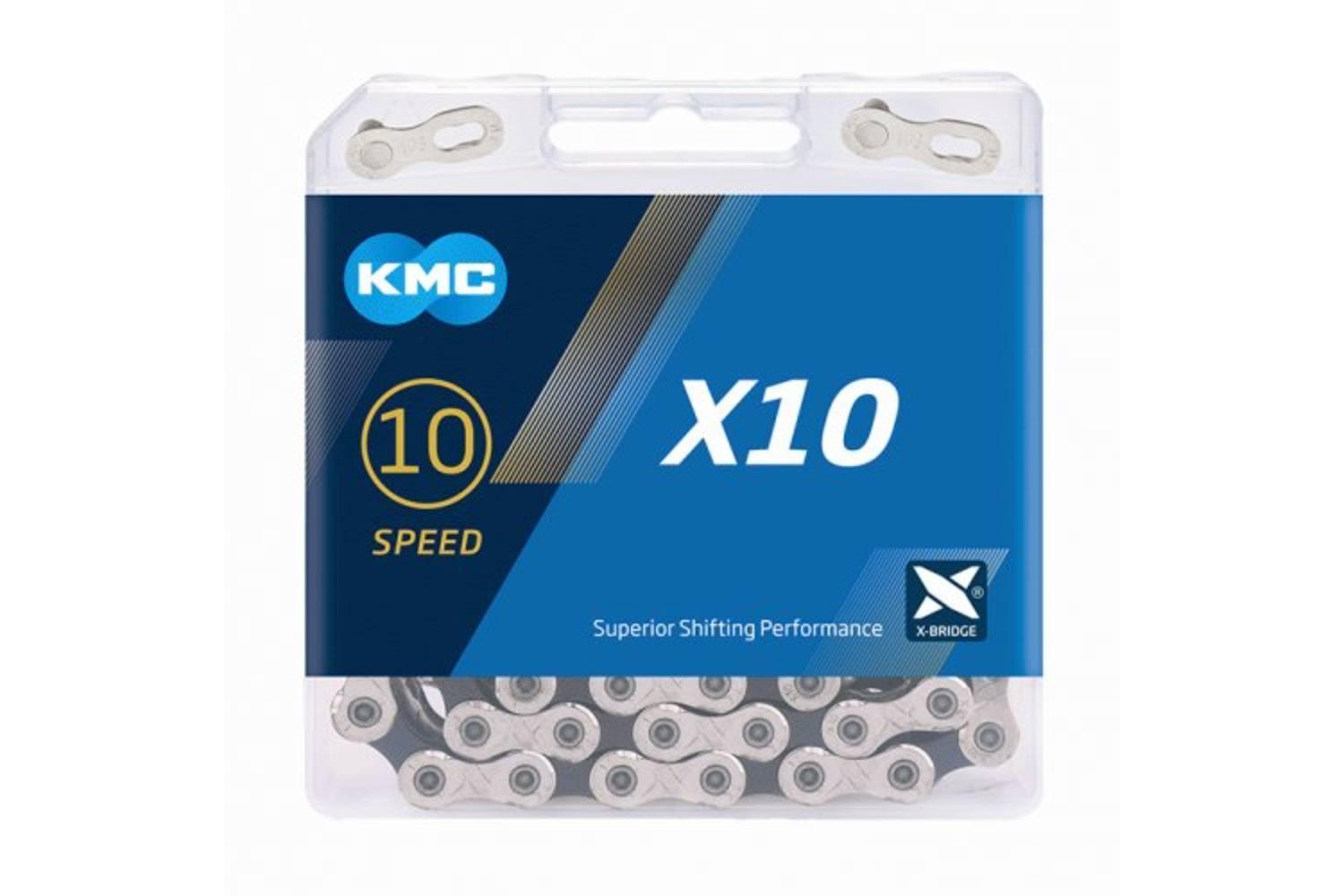 KMC ketting X10 silver/black 122s