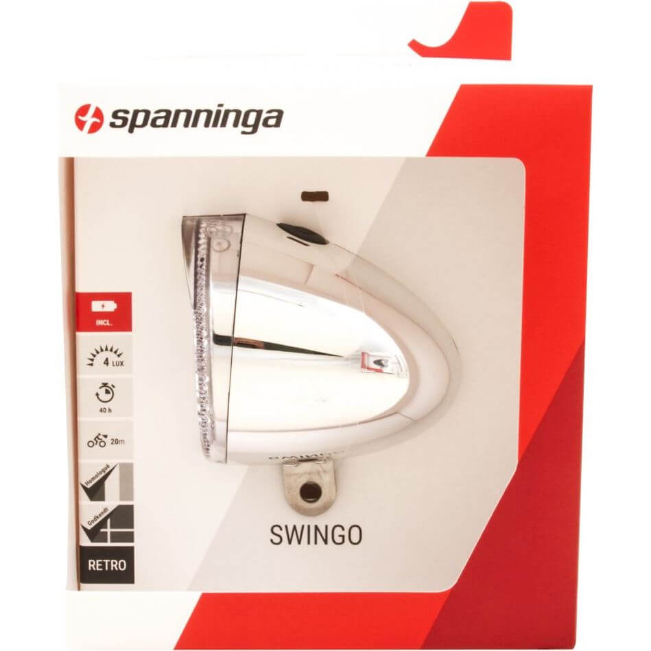 Spanninga koplamp Swingo Xb batterij 4 lux chroom