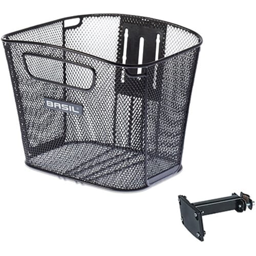 Basil mand Bold front FM + stuupenhouder FM zwart