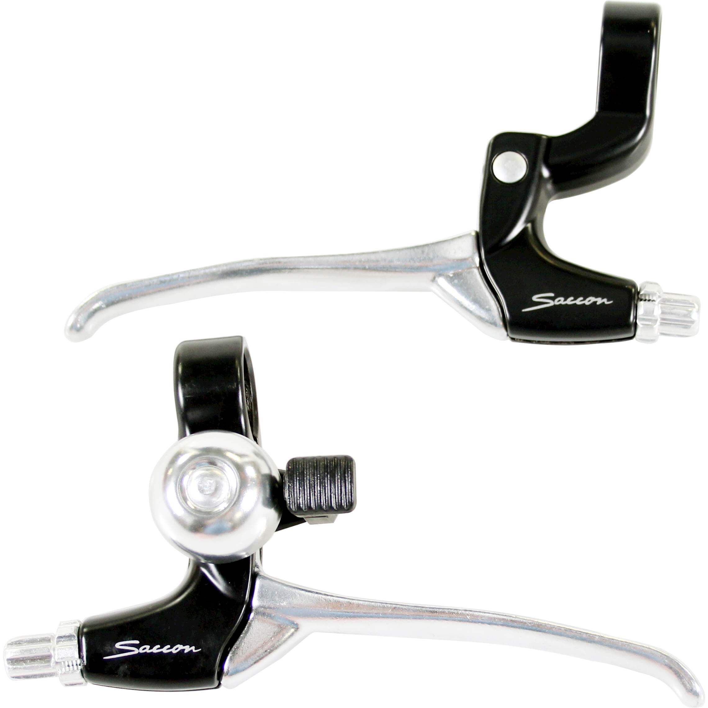 Saccon remgreep set + bel Nexus zwart/zilver