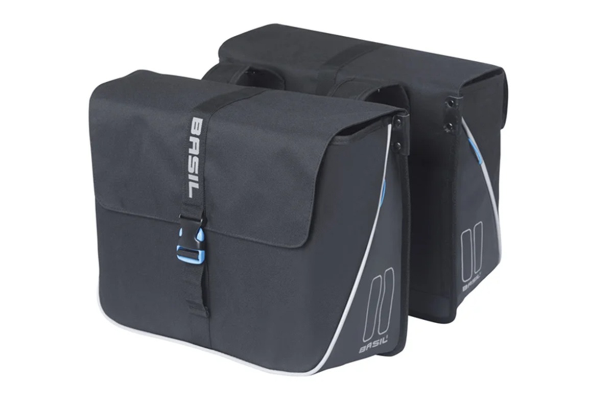 Basil fietstas dubbel Forte black black 35L