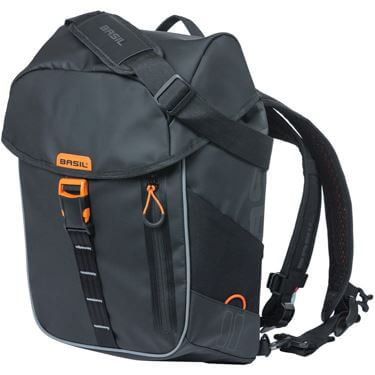 Basil rugtas Miles Tarpaulin zwart oranje 17L