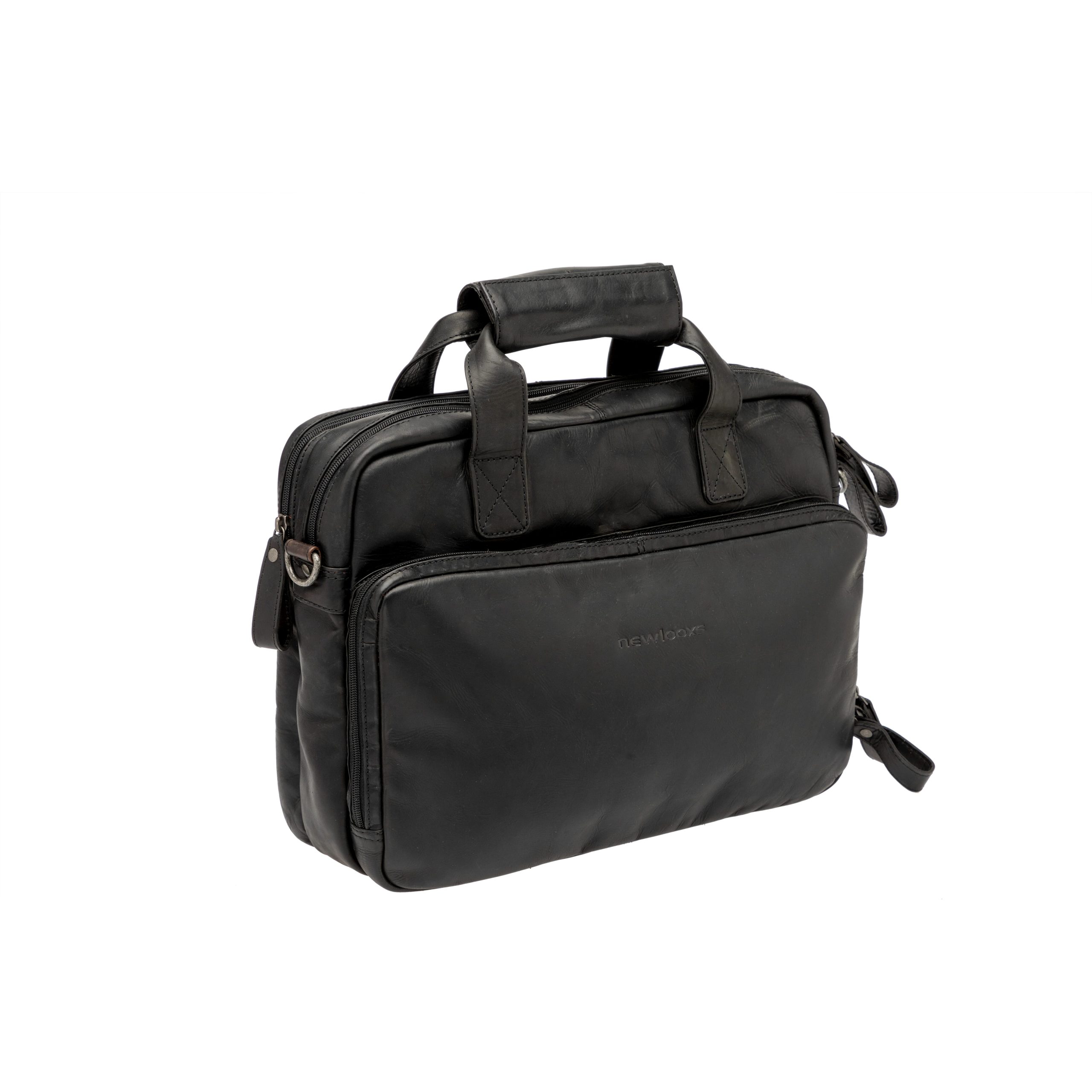 New Looxs laptoptas Cali leer zwart 17L 15 inch