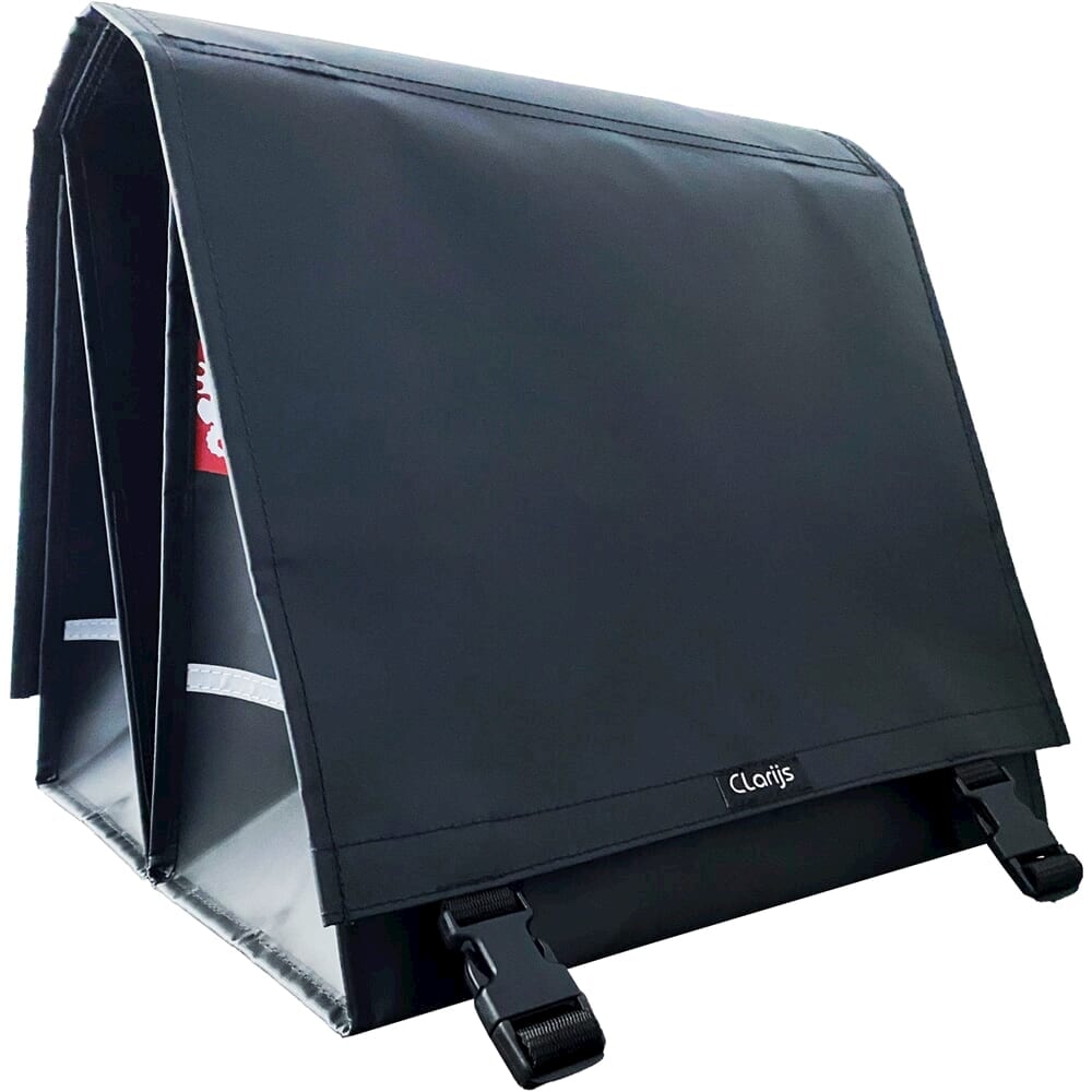 Clarijs fietstas dubbel XL PVC 46L met uitsparing mat zwart