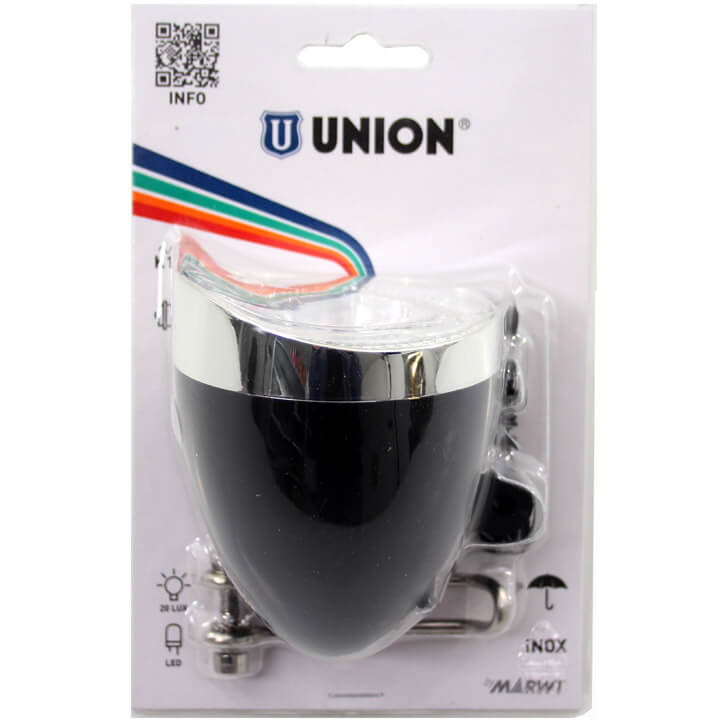 Union koplamp UN-4925 Retro aan/uit dynamo zwart op kaart