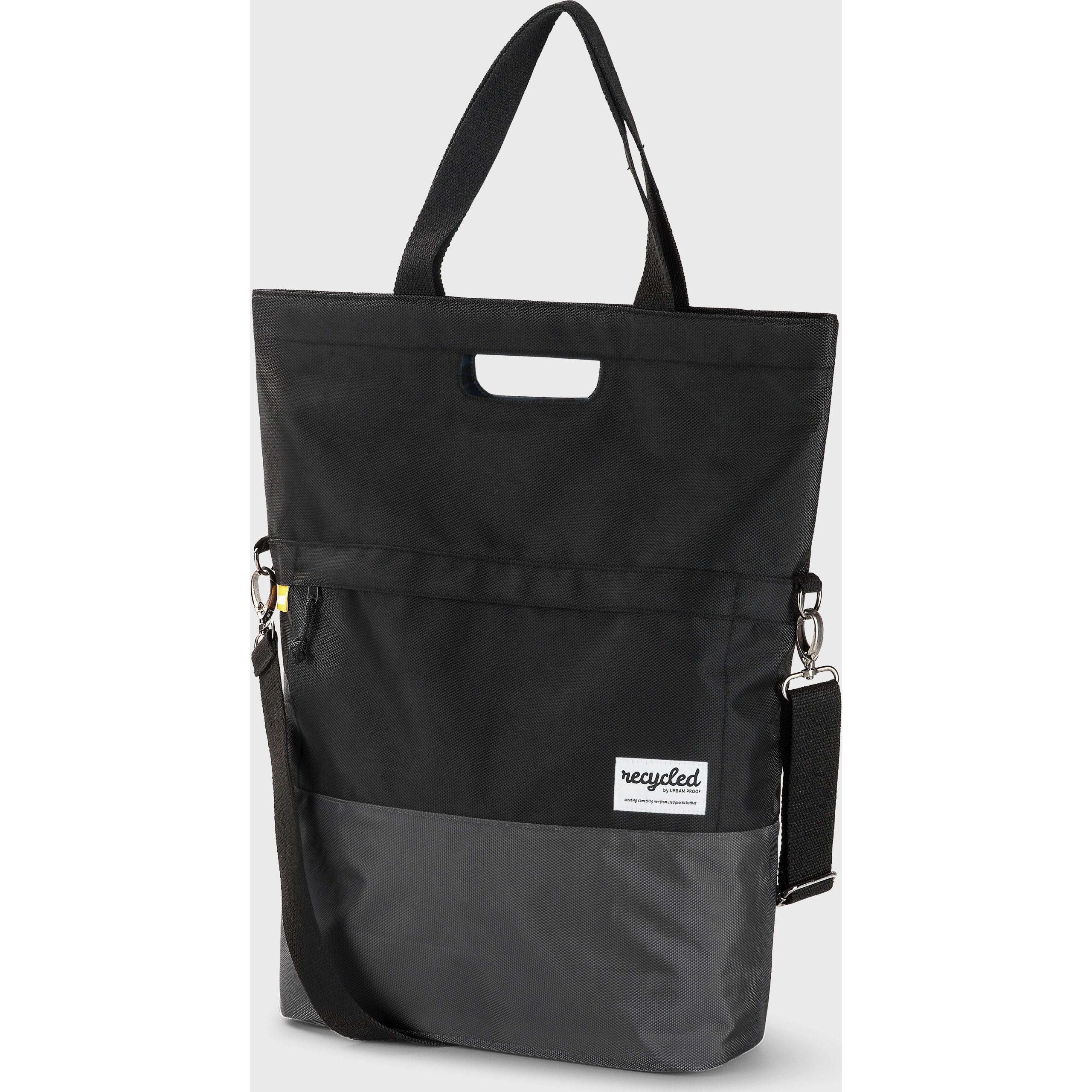 Urban Proof shoppertas recycled zwart grijs 20L