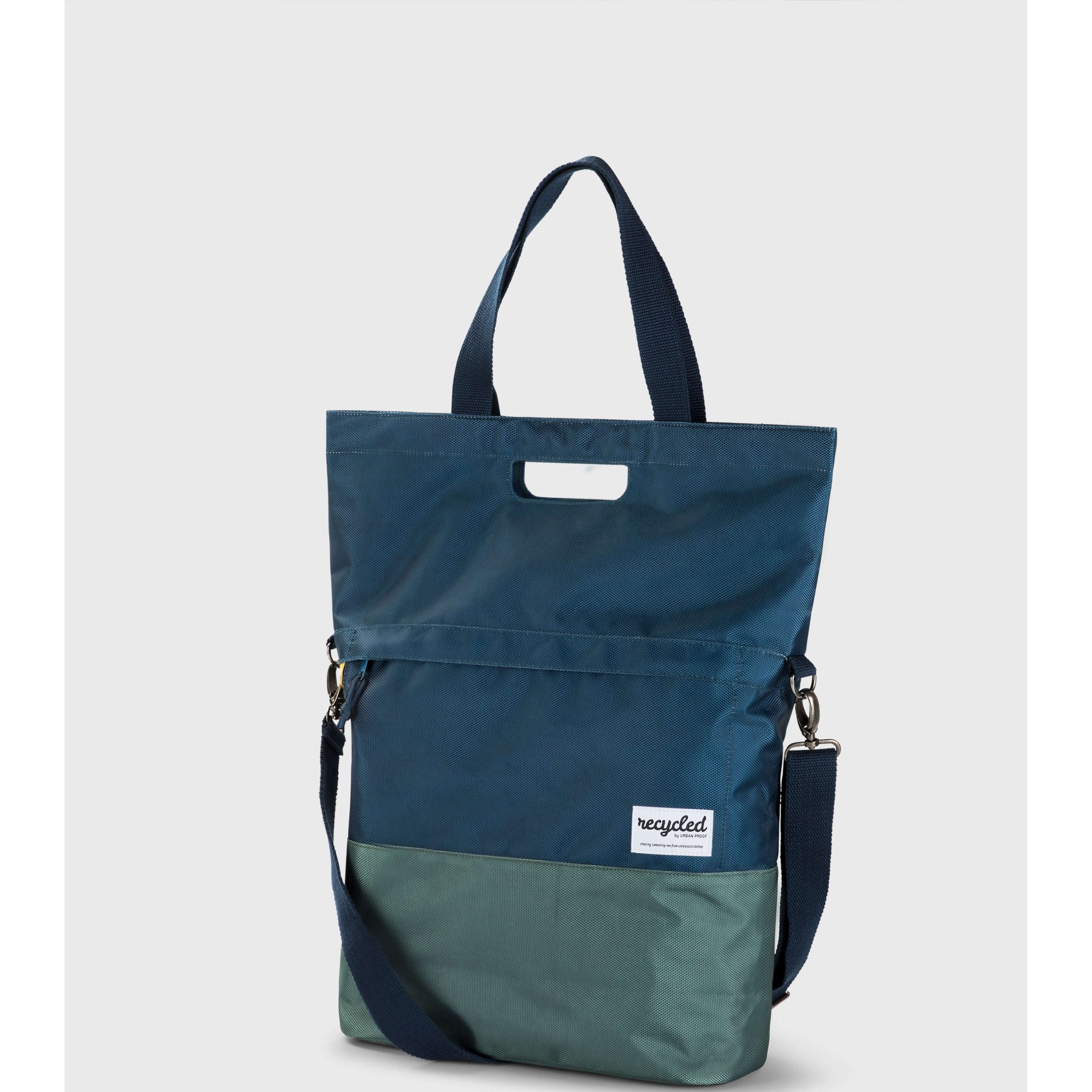 Urban Proof shoppertas recycled blauw groen 20L
