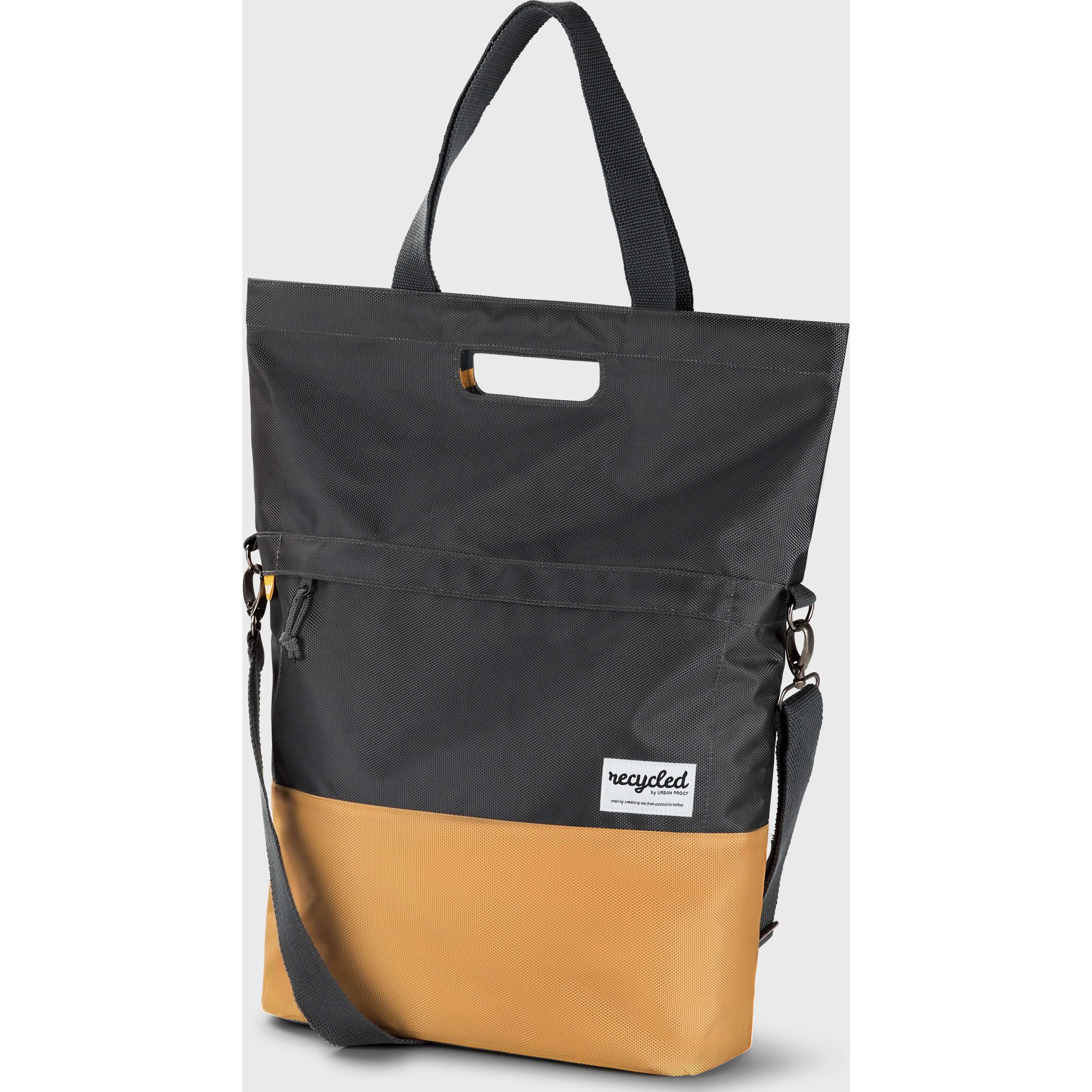 Urban Proof shoppertas recycled grijs geel 20L