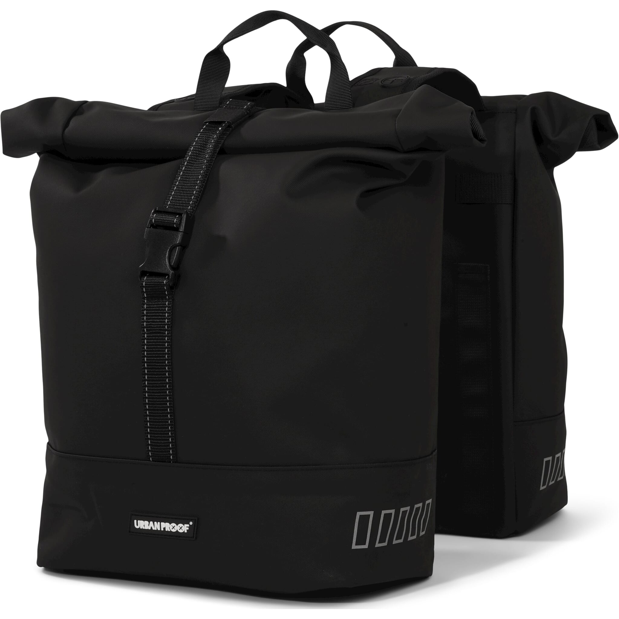 Urban Proof fietstas dubbel Rolltop bag recycled zwart 38L
