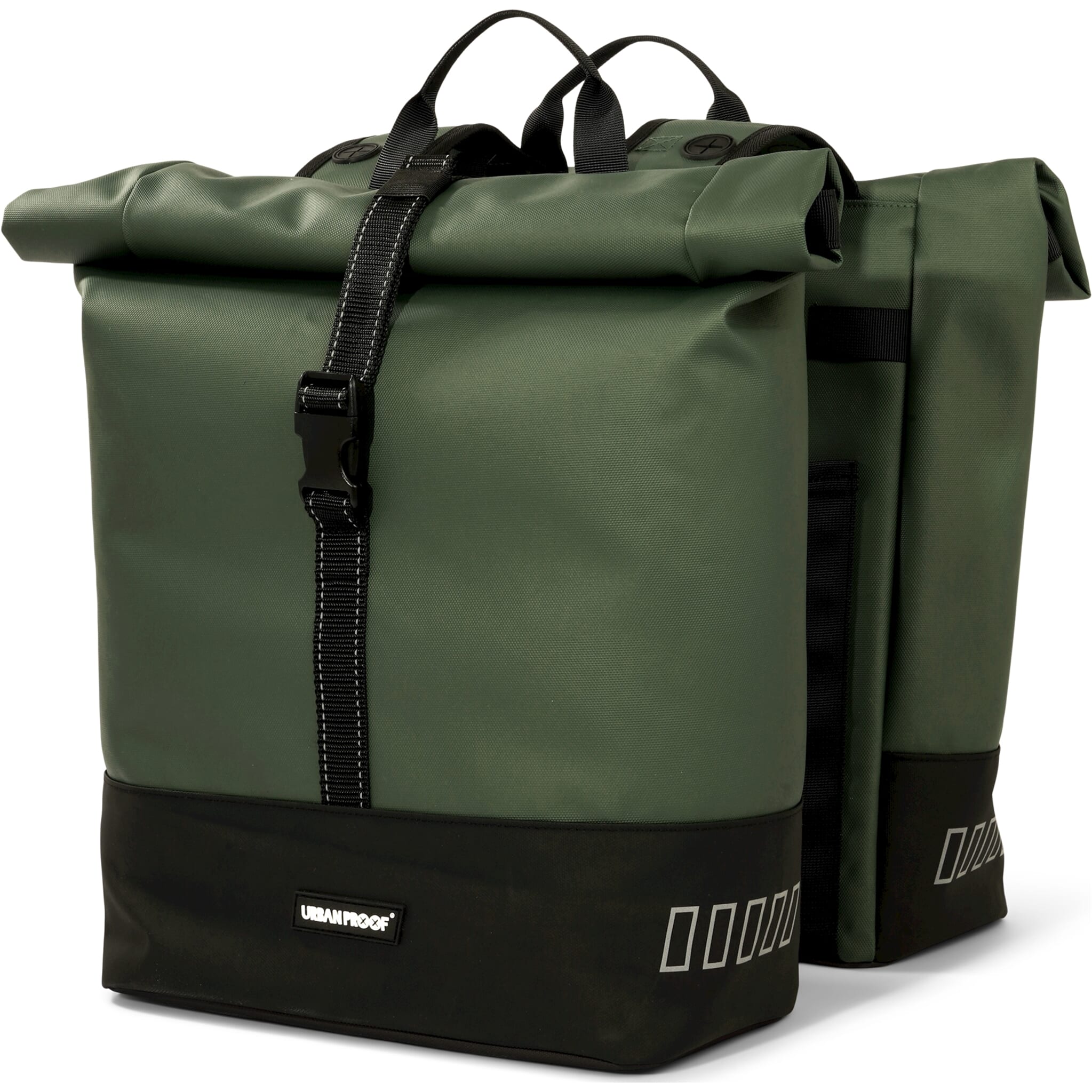 Urban Proof fietstas dubbel Rolltop bag recycled groen 38L